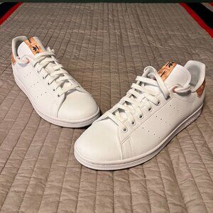 adidas White Sneakers with Tan Accents